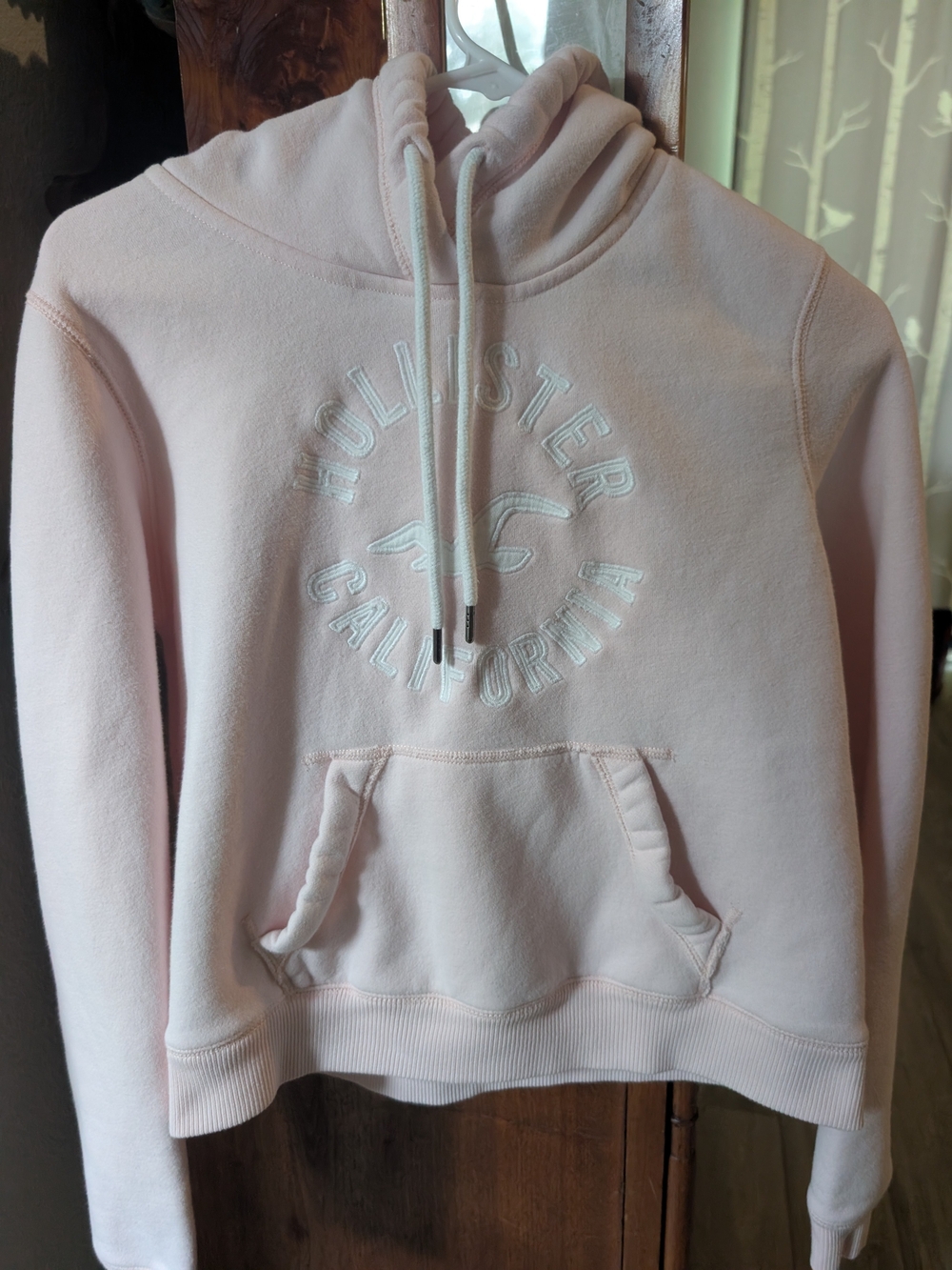 Hollister Light Pink Embroidered Logo Hoodie - Women's Pullover